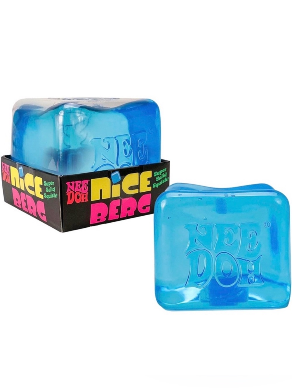 NeeDoh Nice Berg Blue Ice Cube Squishy Fidget Schylling NEW Authentic Nee Doh XL
